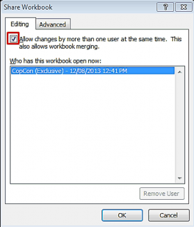 Hình 2 84 – Chia sẻ tài liệu Trong cửa sổ Share Workbook chọn tab Editing chọn 10