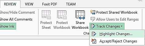  Trong hộp thoại Highlight Changes lựa chọn những điều kiện When Who Where thích 12