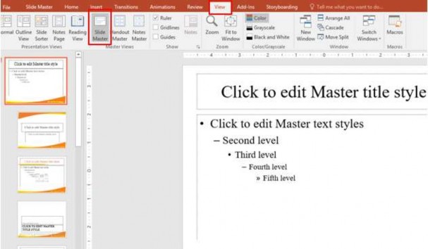 Hình 3 1 – tạo Slide Master Chọn mẫu slide cần định dạng bên khung trái cửa 1