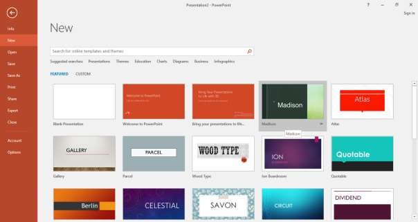 Hình 3 6 – Các mẫu có sẵn trong Power Point Hoặc chúng ta có thể tìm kiếm tên 6