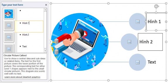 Hình 3 34 – Minh họa tùy chỉnh nội dung SmartArt Graphic 28