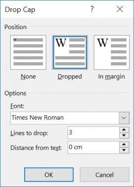 1 2 2 Đoạn Hình 1 17 – Hộp thoại Drop Cap Trong quá trình soạn thảo văn bản 11