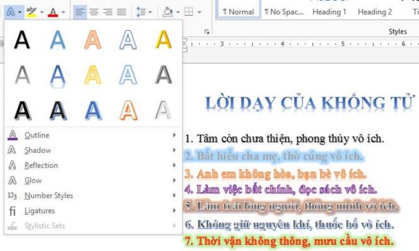 Hình 1 13 Các hiệu ứng nâng cao cho Font chữ Sử dụng Font Dialog Để định 6