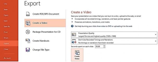 Hình 3 58 – Lệnh chuyển bản trình chiếu sang video Chọn chất lượng phim 2