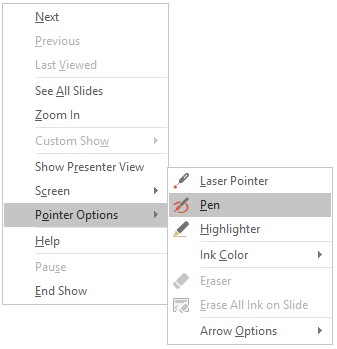 Hình 3 79 – Lệnh chọn công cụ Pen Một số phím tắt khi trình chiếu Phím 9