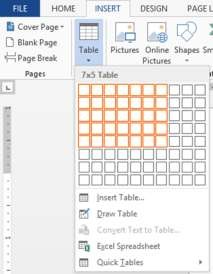 Hình 1 23 – Cách tạo bảng Hoặc chọn Insert Table để tạo bảng với số 4