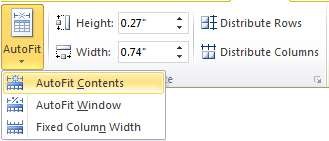  AutoFit Contents Kích thước bảng co giãn theo lượng dữ liệu trong bảng 9
