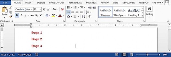 Hình 1 49 – ví dụ tạo Bookmark và hyperlink Giả sử ta có 1 tài liệu gồm 62 trang 8