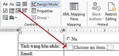 Hình 1 67 – Chèn tình trạng hôn nhân Tùy chỉnh Properties Thêm các giá trị để 5