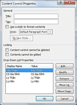 Hình 1 68 – Cửa sổ Properties của DownList Properties Add Để nhập thêm dòng 6
