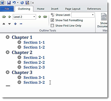 Hình 1 84 – Cách tạo Master Document Bắt đầu nhập nội dung cho phần heading trong 11