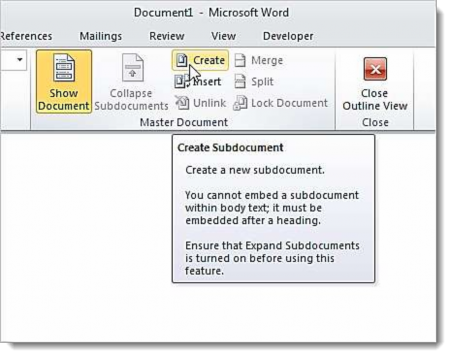 Hình 1 86 Cách tạo Master Document bước tiếp theo Nhấn tiếp Create xung quanh từng 13