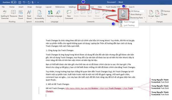 Hình 1 79 – Cách mở Track Changes Để tắt Track Changes và trở lại giao diện bình 4