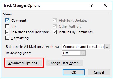 Hình 1 83 – Hộp thoại tùy chỉnh Track Changes 1 5 2 Tài liệu chủ Đã bao giờ 8