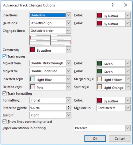 Hình 1 83 – Hộp thoại tùy chỉnh Track Changes 1 5 2 Tài liệu chủ Đã bao giờ 9