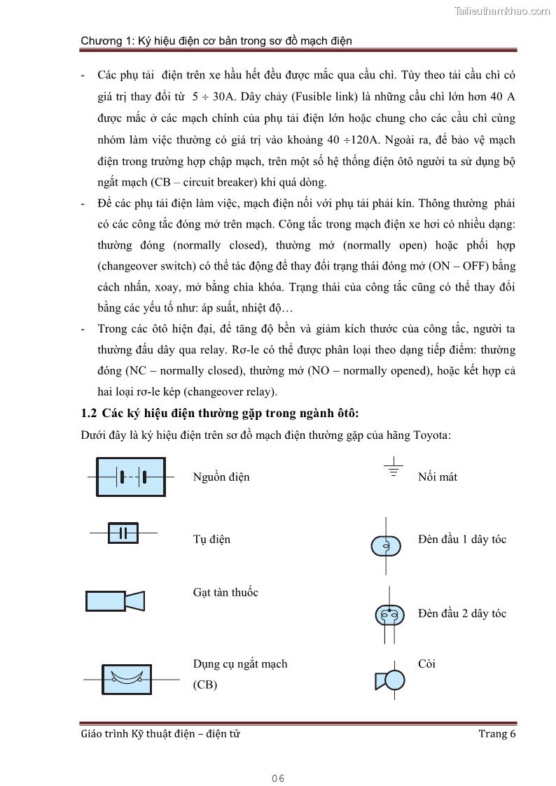 Giáo trình Kỹ thuật điện và điện tử - 1 Trang 6