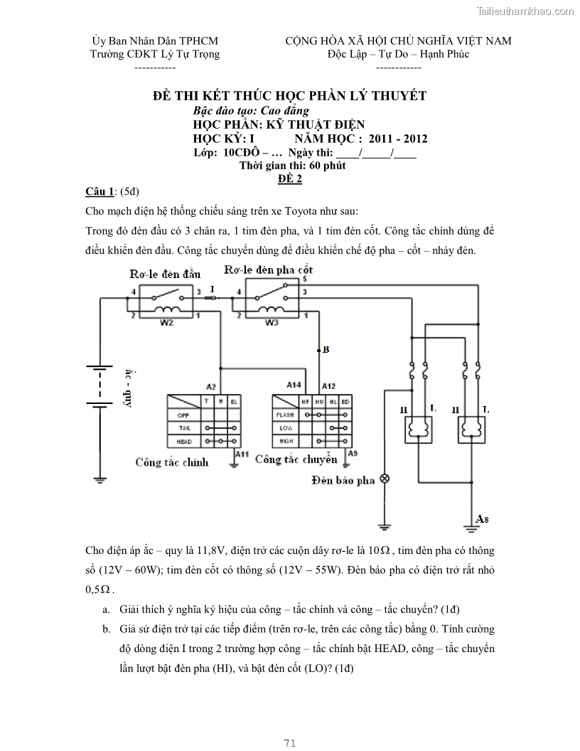 Giáo trình Kỹ thuật điện và điện tử - 6 Trang 71