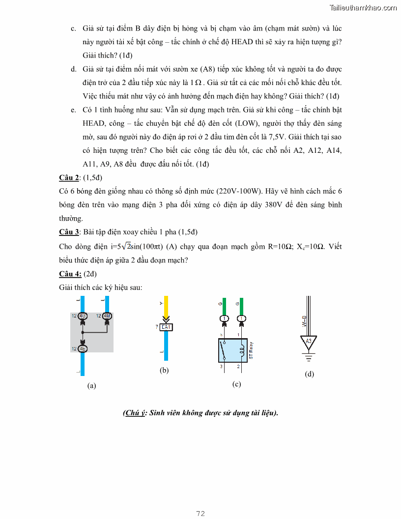 Giáo trình Kỹ thuật điện và điện tử - 6 Trang 72