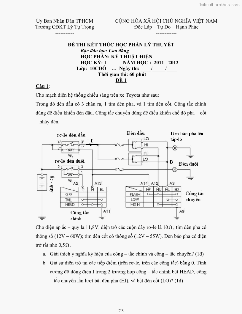 Giáo trình Kỹ thuật điện và điện tử - 7 Trang 73