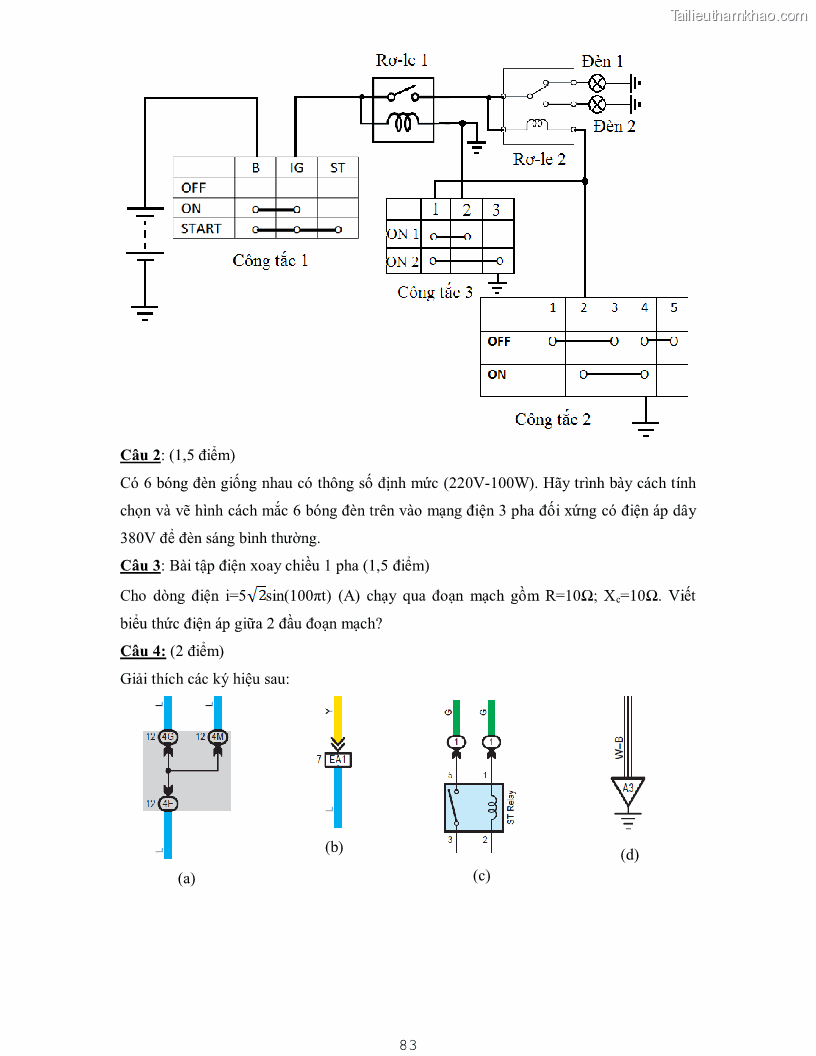 Giáo trình Kỹ thuật điện và điện tử - 7 Trang 83