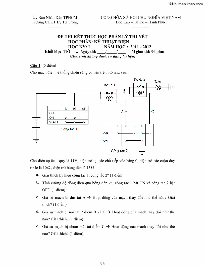 Giáo trình Kỹ thuật điện và điện tử - 7 Trang 84