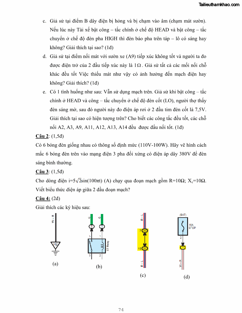 Giáo trình Kỹ thuật điện và điện tử - 7 Trang 74
