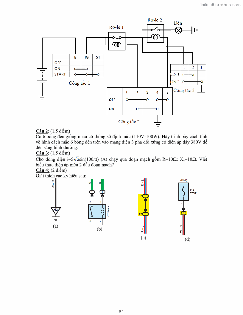Giáo trình Kỹ thuật điện và điện tử - 7 Trang 81