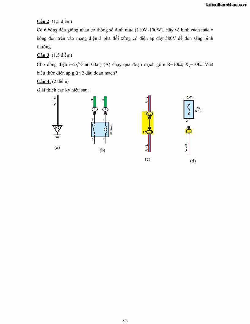 Giáo trình Kỹ thuật điện và điện tử - 8 Trang 85
