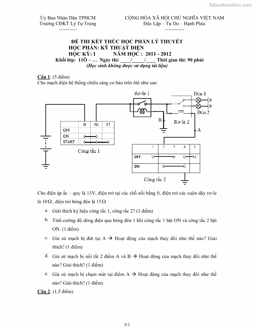 Giáo trình Kỹ thuật điện và điện tử - 8 Trang 86
