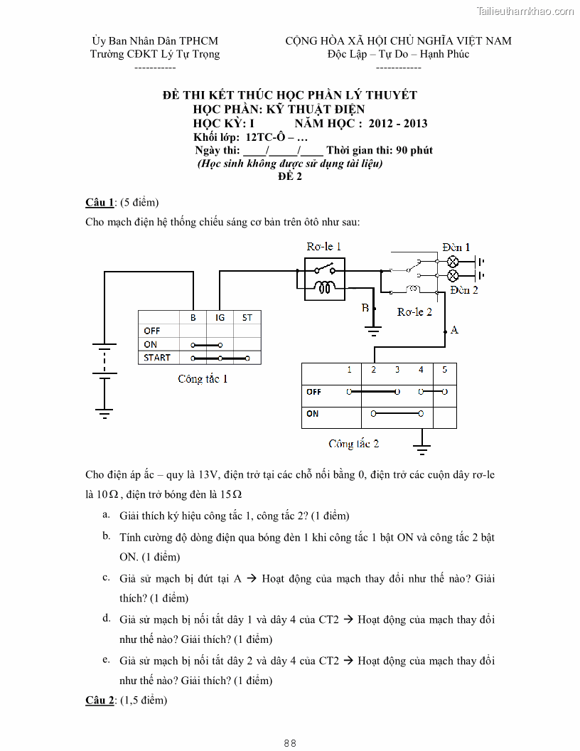 Giáo trình Kỹ thuật điện và điện tử - 8 Trang 88
