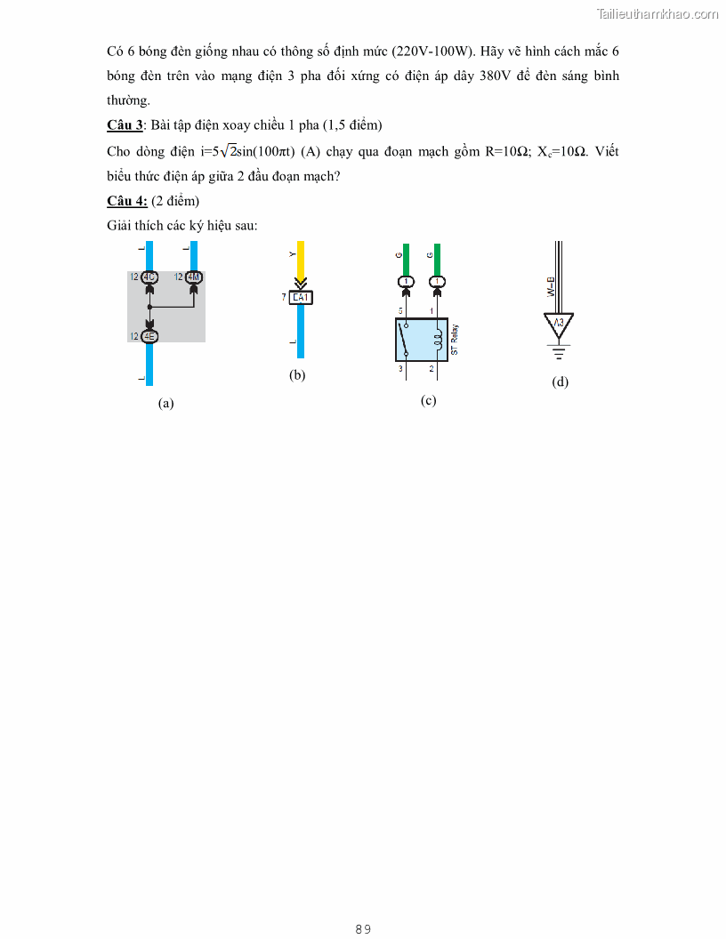 Giáo trình Kỹ thuật điện và điện tử - 8 Trang 89