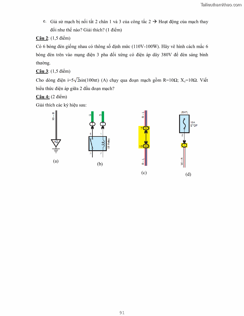 Giáo trình Kỹ thuật điện và điện tử - 8 Trang 91