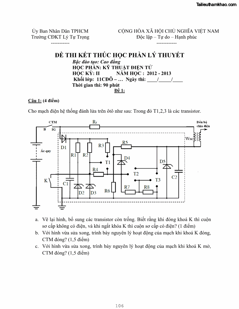 Giáo trình Kỹ thuật điện và điện tử - 9 Trang 106