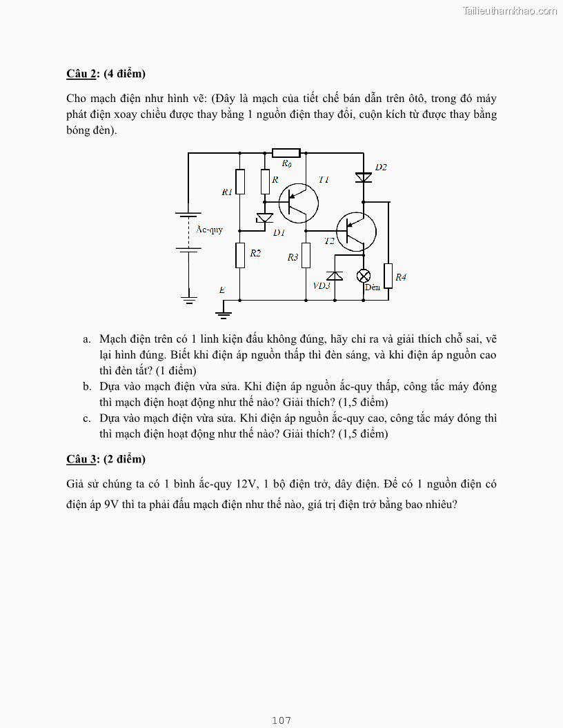 Giáo trình Kỹ thuật điện và điện tử - 9 Trang 107