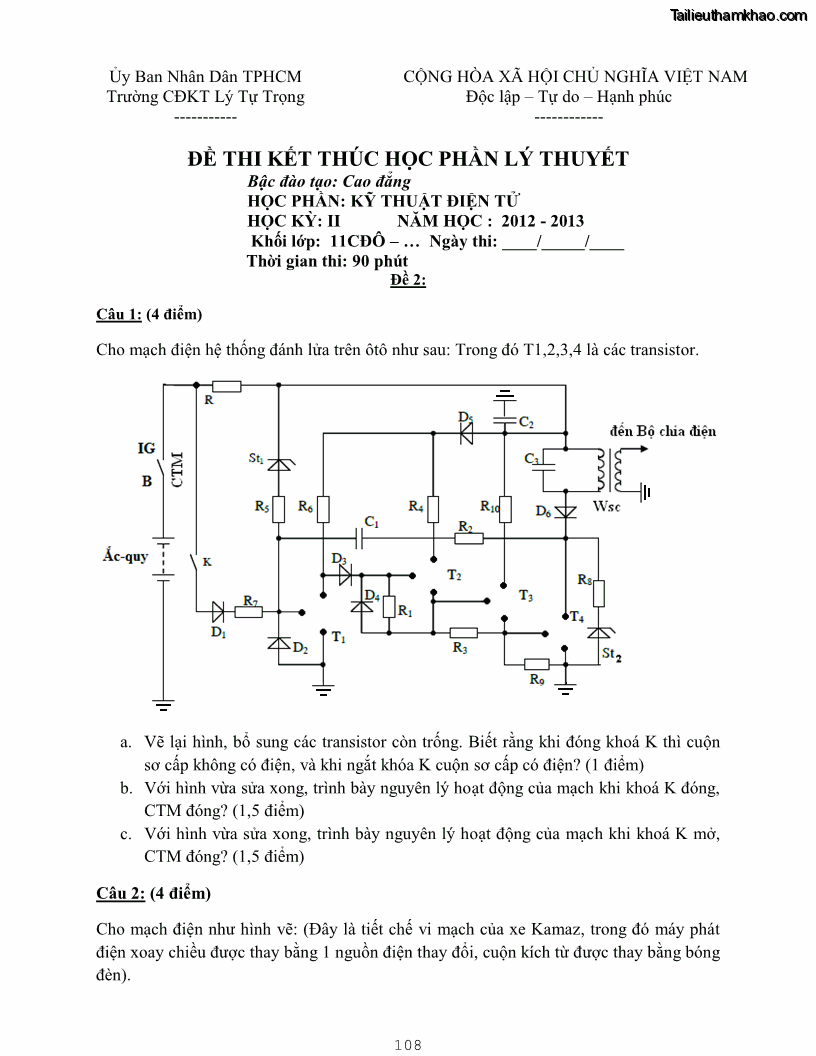 Giáo trình Kỹ thuật điện và điện tử - 9 Trang 108