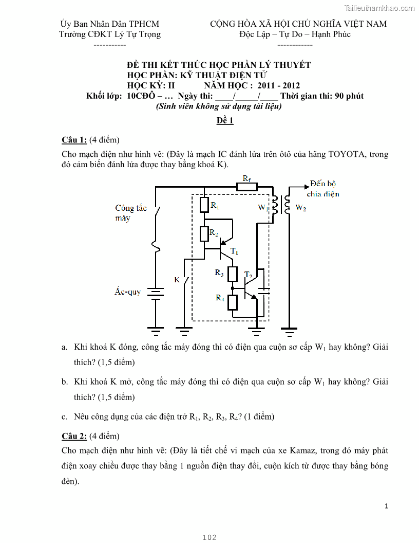 Giáo trình Kỹ thuật điện và điện tử - 9 Trang 102