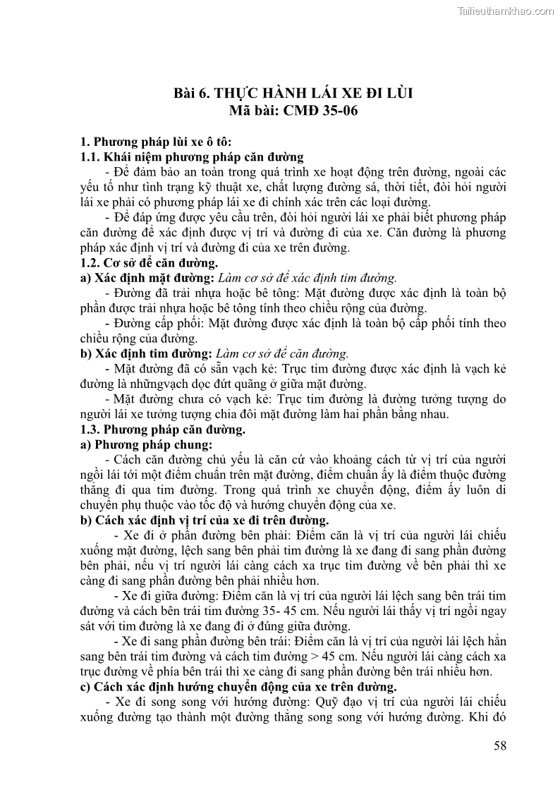 Giáo trình Kỹ thuật lái ô tô Nghề Công nghệ ô tô - Cao đẳng - Trường Cao đẳng nghề Đồng Tháp - 5 Trang 59