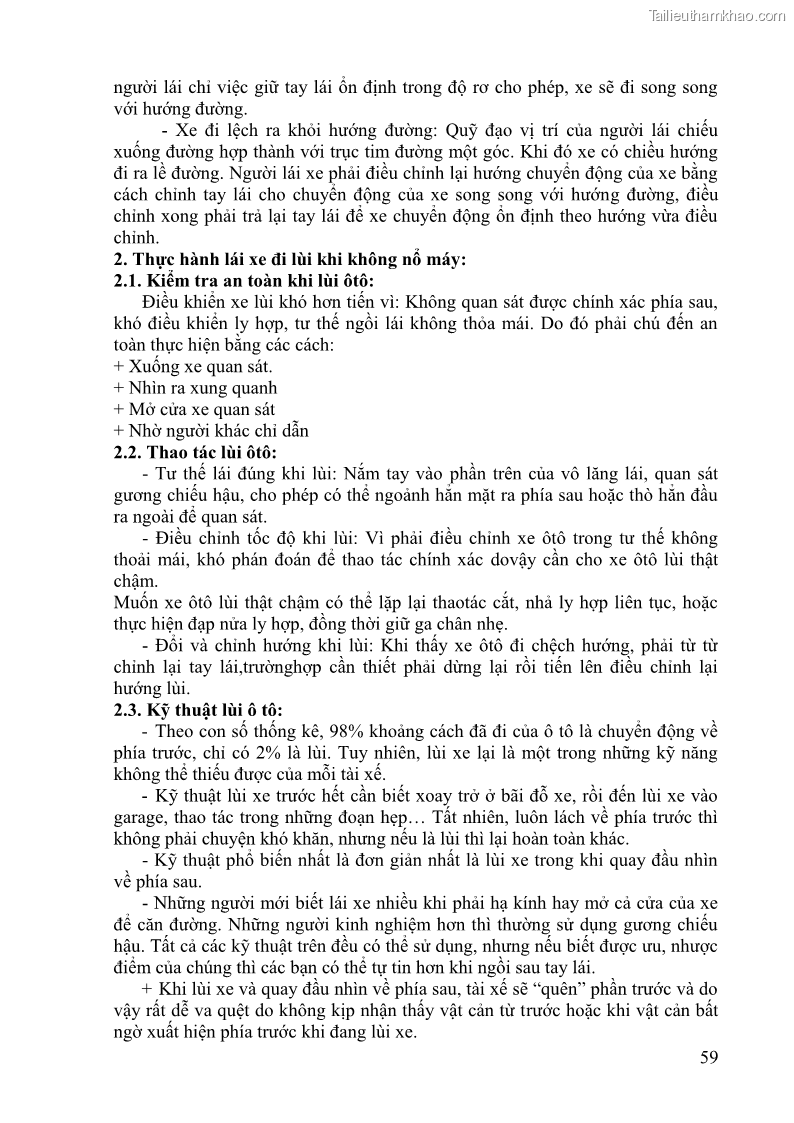 Giáo trình Kỹ thuật lái ô tô Nghề Công nghệ ô tô - Cao đẳng - Trường Cao đẳng nghề Đồng Tháp - 5 Trang 60