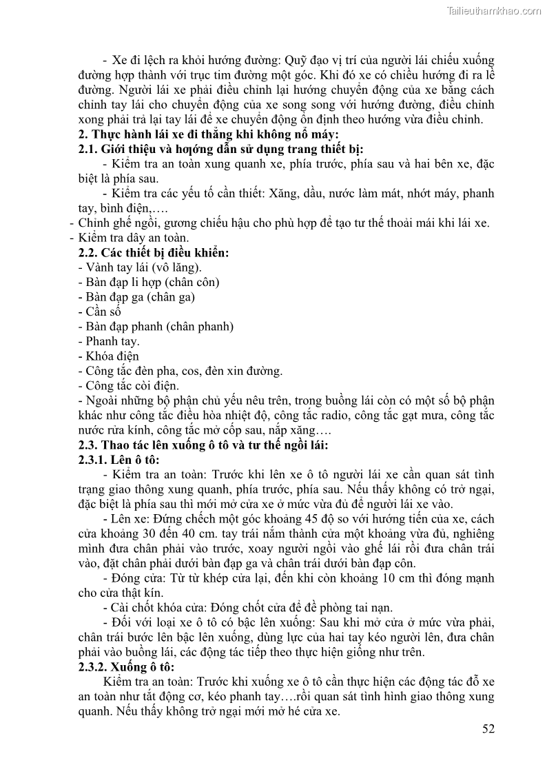 Giáo trình Kỹ thuật lái ô tô Nghề Công nghệ ô tô - Cao đẳng - Trường Cao đẳng nghề Đồng Tháp - 5 Trang 53