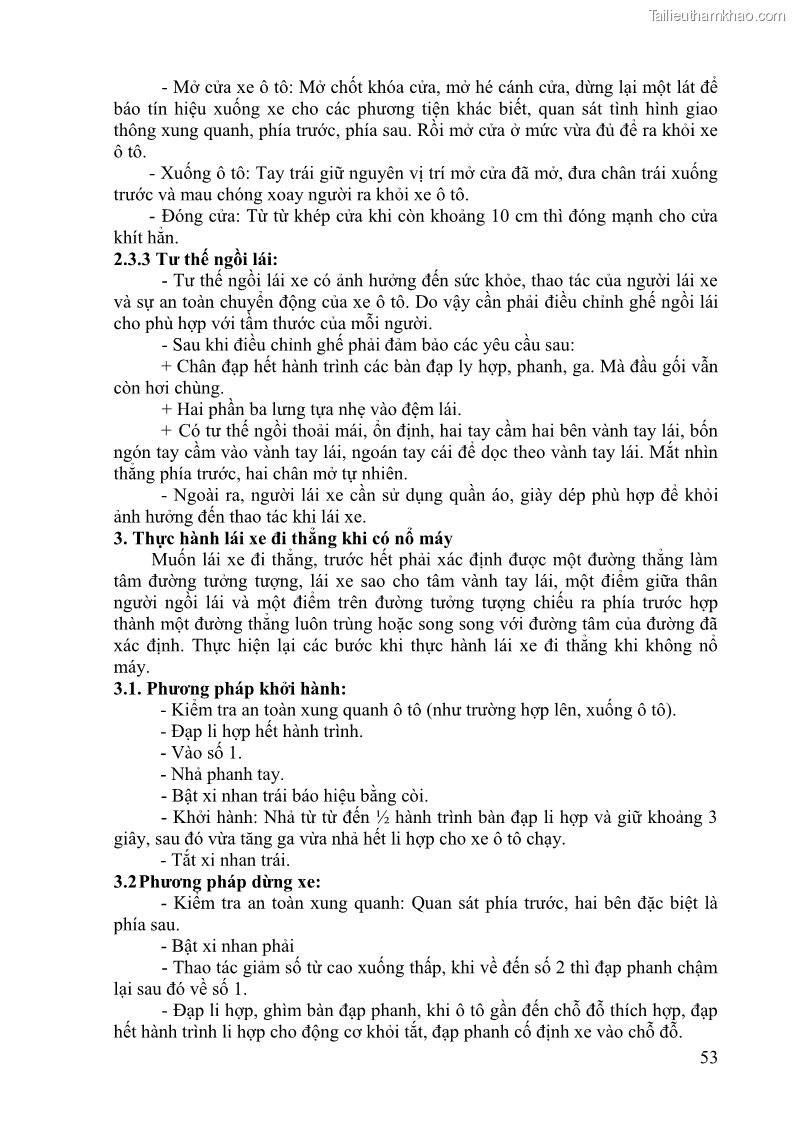 Giáo trình Kỹ thuật lái ô tô Nghề Công nghệ ô tô - Cao đẳng - Trường Cao đẳng nghề Đồng Tháp - 5 Trang 54