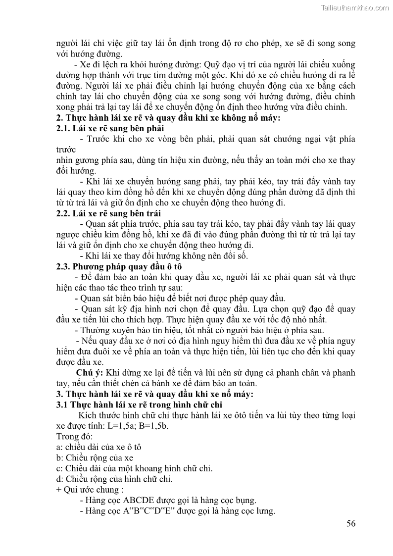 Giáo trình Kỹ thuật lái ô tô Nghề Công nghệ ô tô - Cao đẳng - Trường Cao đẳng nghề Đồng Tháp - 5 Trang 57