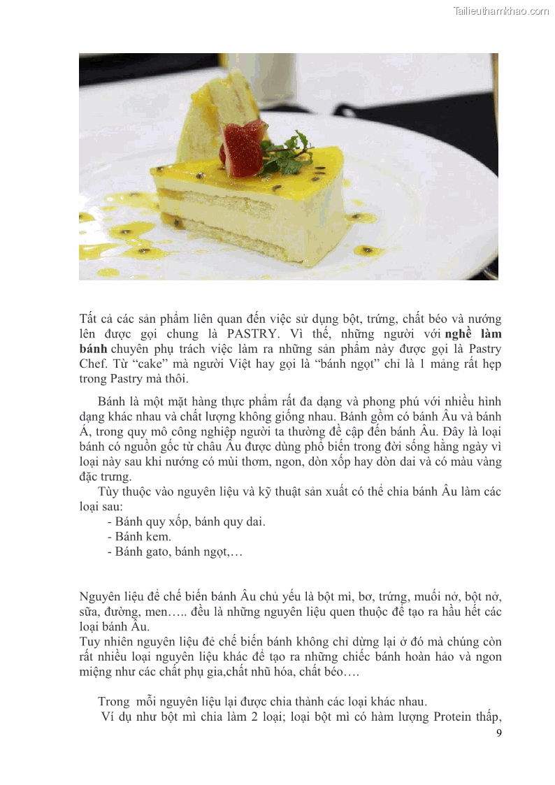Giáo trình Kỹ thuật làm bánh Âu Nghề Kỹ thuật chế biến bánh - Trung cấp - Trường CĐ Du lịch và dịch vụ Hải Phòng - 1 Trang 10
