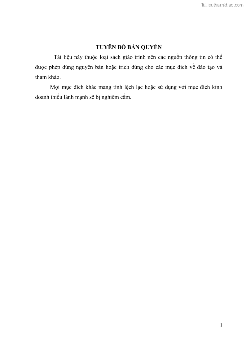 Giáo trình Kỹ thuật làm bánh Âu Nghề Kỹ thuật chế biến bánh - Trung cấp - Trường CĐ Du lịch và dịch vụ Hải Phòng - 1 Trang 2
