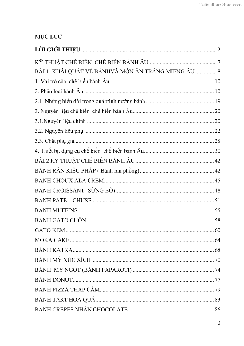 Giáo trình Kỹ thuật làm bánh Âu Nghề Kỹ thuật chế biến bánh - Trung cấp - Trường CĐ Du lịch và dịch vụ Hải Phòng - 1 Trang 4