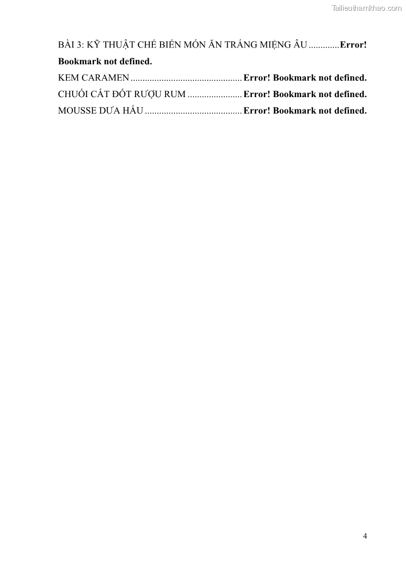 Giáo trình Kỹ thuật làm bánh Âu Nghề Kỹ thuật chế biến bánh - Trung cấp - Trường CĐ Du lịch và dịch vụ Hải Phòng - 1 Trang 5