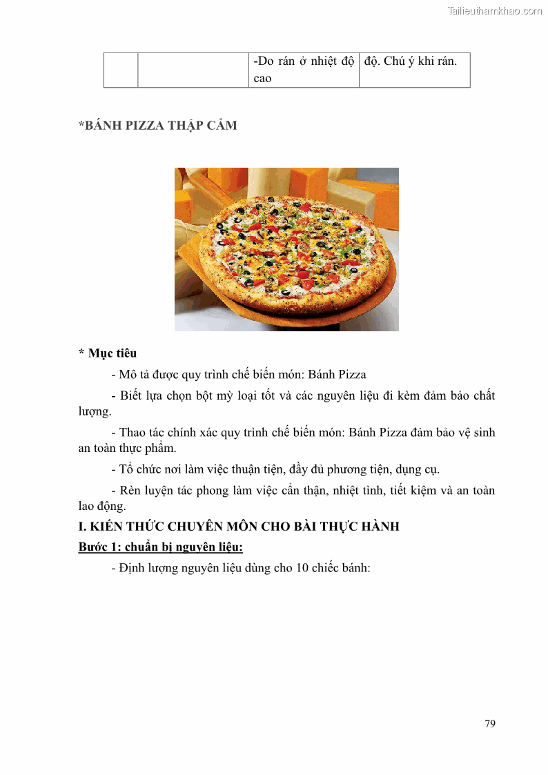 Giáo trình Kỹ thuật làm bánh Âu Nghề Kỹ thuật chế biến bánh - Trung cấp - Trường CĐ Du lịch và dịch vụ Hải Phòng - 7 Trang 80