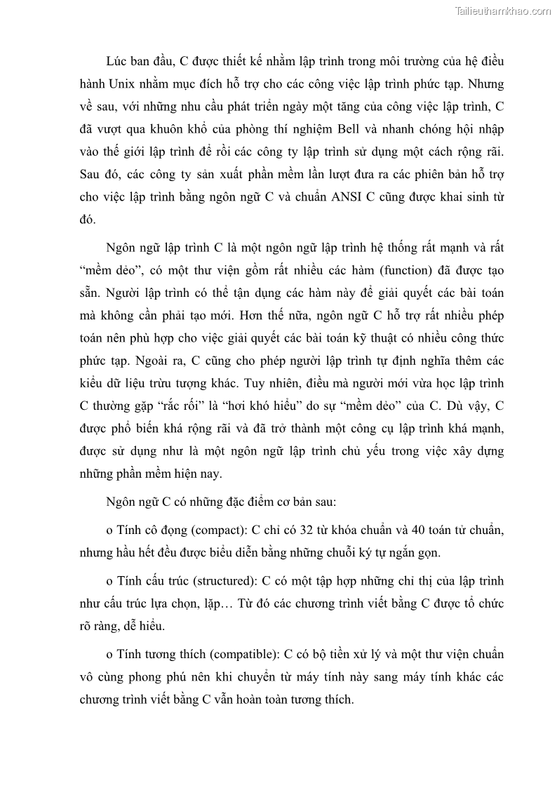 Giáo trình Lập trình C Nghề Quản trị mạng - Cao đẳng nghề - Tổng cục dạy nghề - 1 Trang 10