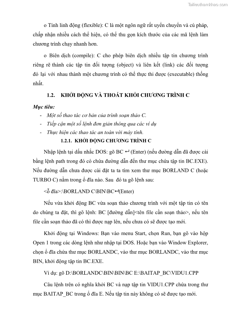 Giáo trình Lập trình C Nghề Quản trị mạng - Cao đẳng nghề - Tổng cục dạy nghề - 1 Trang 11