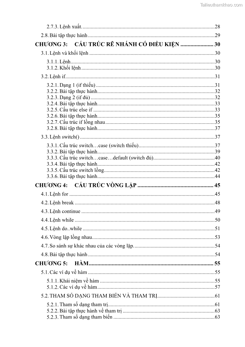 Giáo trình Lập trình C Nghề Quản trị mạng - Cao đẳng nghề - Tổng cục dạy nghề - 1 Trang 5