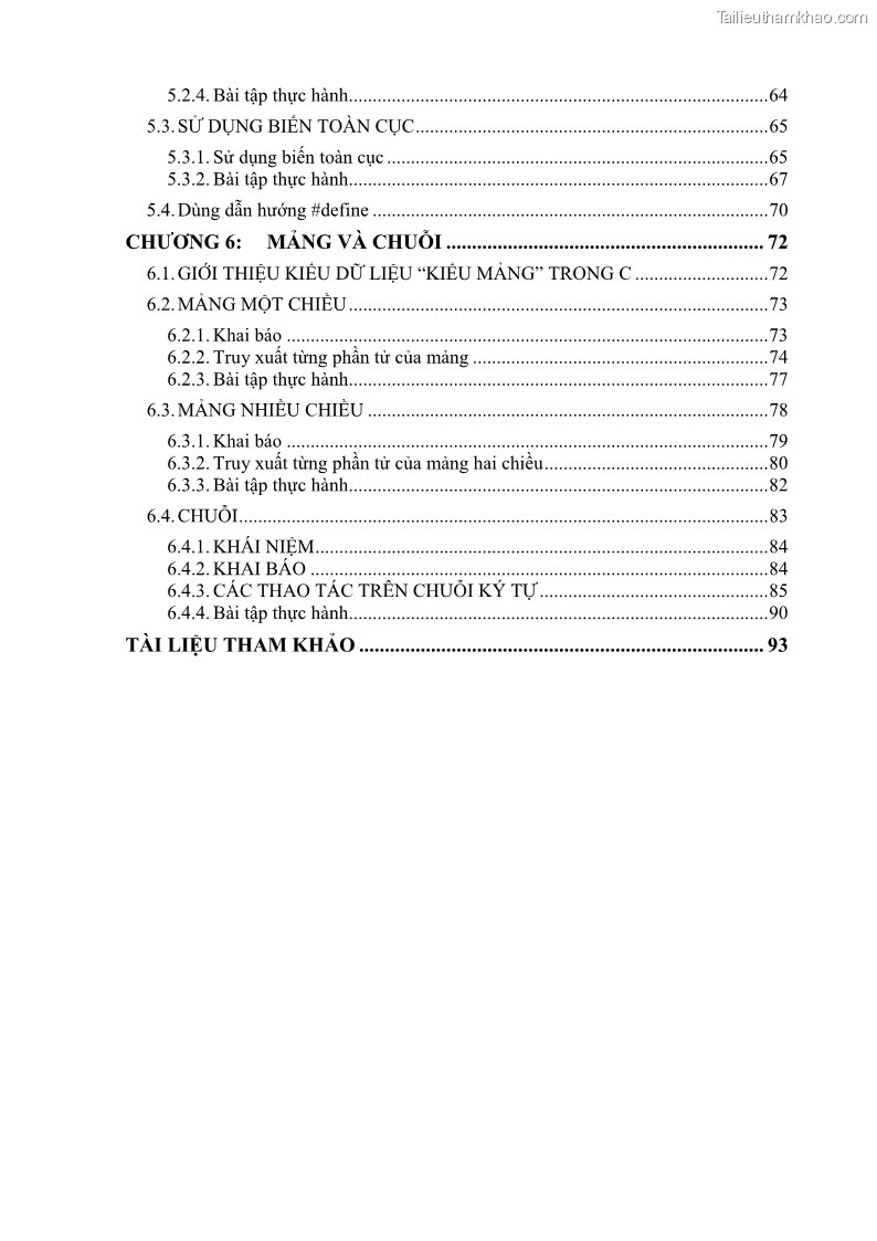 Giáo trình Lập trình C Nghề Quản trị mạng - Cao đẳng nghề - Tổng cục dạy nghề - 1 Trang 6